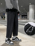 Autumn Korean Fashion Drawstring Y2K Jeans Homme Classic Baggy Straight Wide Leg Pants 2026 New Hip Hop Streetwear Casual Jean
